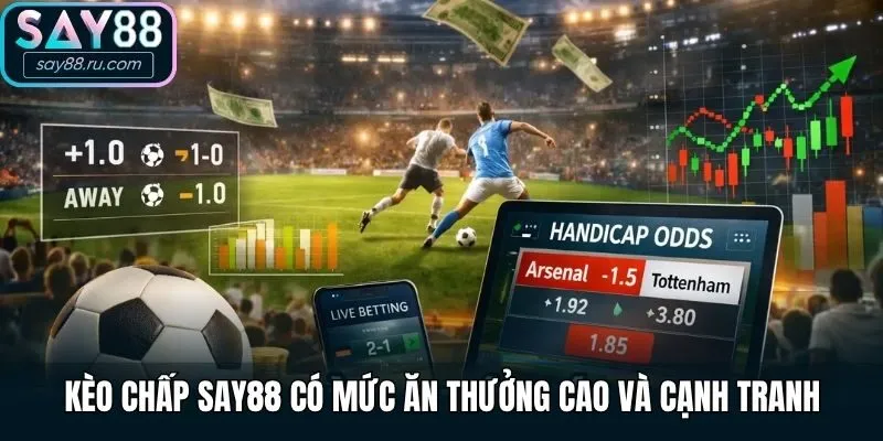 Kèo chấp Say88 có mức ăn thưởng cao và cạnh tranh